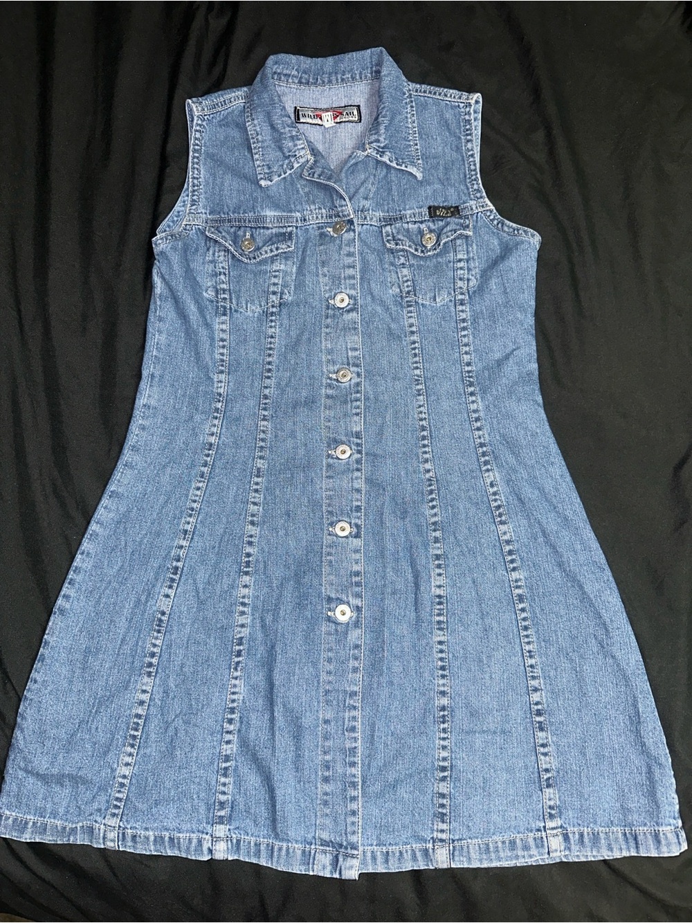Vintage Wild Jeans Sail Long Jean Vest/ Mini Jean Dress
